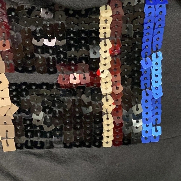 Trina Turk Black 100% Silk Dress Sequin Waist Size 6 - Picture 3 of 8